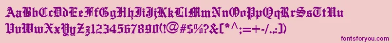 EnglishTowneMedium Font – Purple Fonts on Pink Background