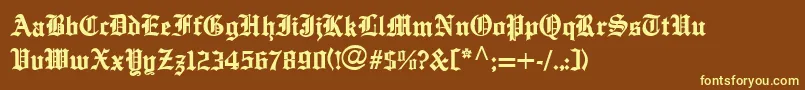 EnglishTowneMedium Font – Yellow Fonts on Brown Background