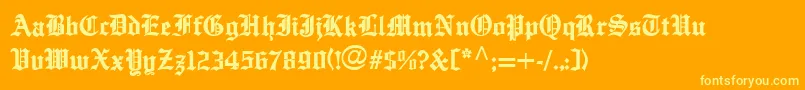 フォントEnglishTowneMedium – オレンジの背景に黄色の文字