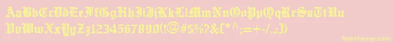 EnglishTowneMedium-Schriftart – Gelbe Schriften auf rosa Hintergrund