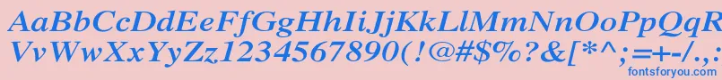 XeroxSerifWideBoldItalic Font – Blue Fonts on Pink Background