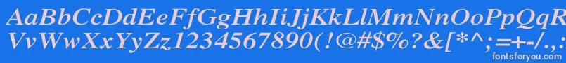 XeroxSerifWideBoldItalic-Schriftart – Rosa Schriften auf blauem Hintergrund