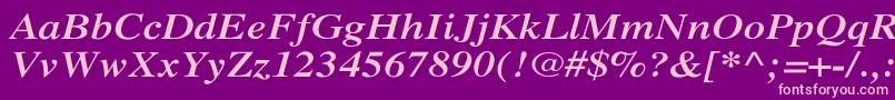 XeroxSerifWideBoldItalic-Schriftart – Rosa Schriften auf violettem Hintergrund