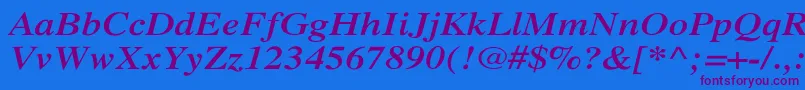 fuente XeroxSerifWideBoldItalic – Fuentes Moradas Sobre Fondo Azul