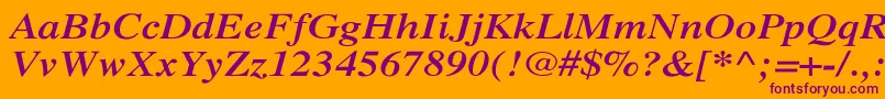 Шрифт XeroxSerifWideBoldItalic – фиолетовые шрифты на оранжевом фоне
