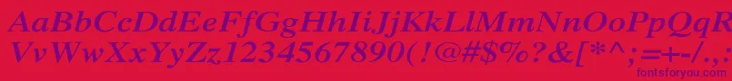 XeroxSerifWideBoldItalic Font – Purple Fonts on Red Background