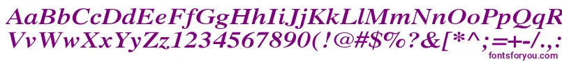 フォントXeroxSerifWideBoldItalic – 紫色のフォント