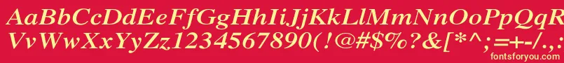 XeroxSerifWideBoldItalic Font – Yellow Fonts on Red Background