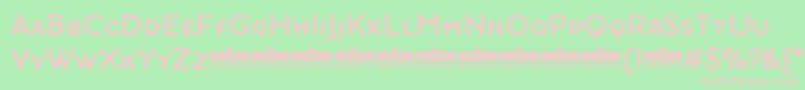 AristotelicaSmallcapsDemiboldTrial-fontti – vaaleanpunaiset fontit vihreällä taustalla