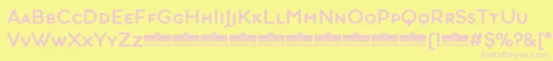 Шрифт AristotelicaSmallcapsDemiboldTrial – розовые шрифты на жёлтом фоне