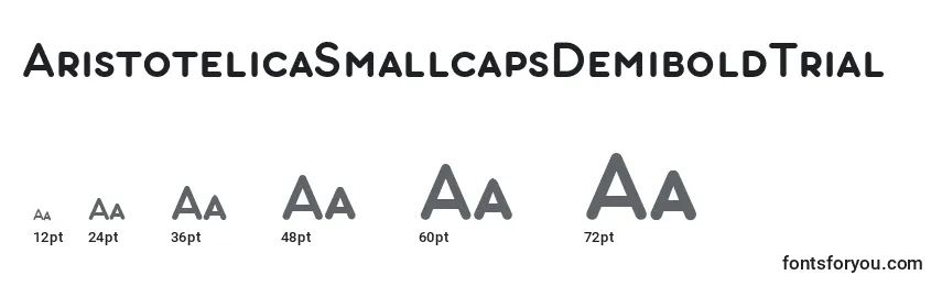 Размеры шрифта AristotelicaSmallcapsDemiboldTrial