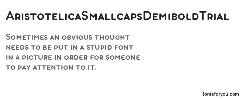 Review of the AristotelicaSmallcapsDemiboldTrial Font