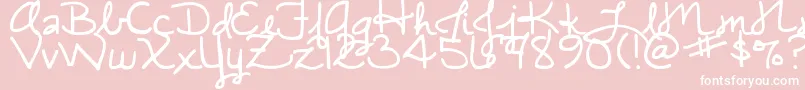 DjbMiascript-Schriftart – Weiße Schriften auf rosa Hintergrund