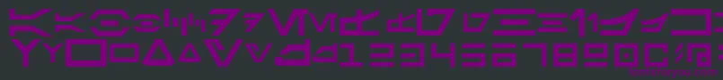 Czcionka Aurabesh – fioletowe czcionki na czarnym tle