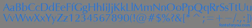 フォントOpiumNormal – 灰色の背景に青い文字