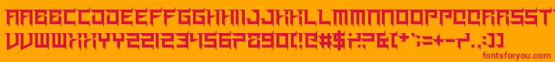 PrickHabit-Schriftart – Rote Schriften auf orangefarbenem Hintergrund