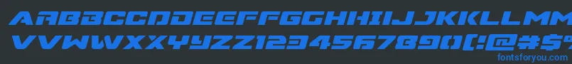 Supercommandoexpandital Font – Blue Fonts on Black Background