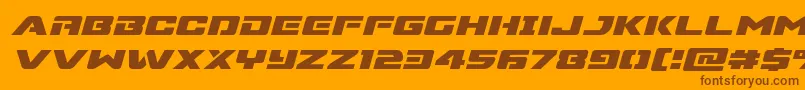 Supercommandoexpandital Font – Brown Fonts on Orange Background