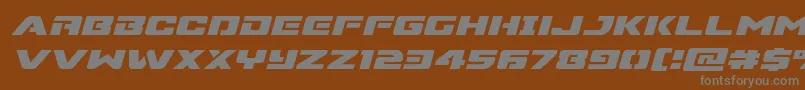 Supercommandoexpandital Font – Gray Fonts on Brown Background