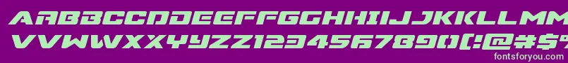 Supercommandoexpandital Font – Green Fonts on Purple Background