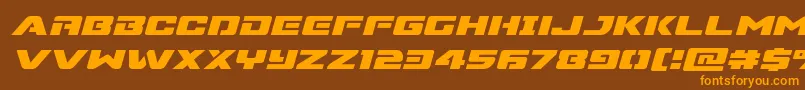 Supercommandoexpandital Font – Orange Fonts on Brown Background