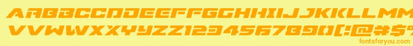Supercommandoexpandital Font – Orange Fonts on Yellow Background