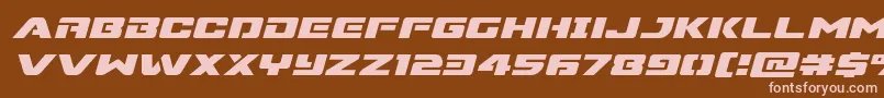 Supercommandoexpandital Font – Pink Fonts on Brown Background