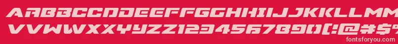 Supercommandoexpandital Font – Pink Fonts on Red Background