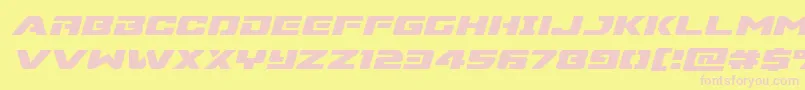 Supercommandoexpandital Font – Pink Fonts on Yellow Background