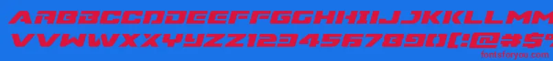 Supercommandoexpandital-fontti – punaiset fontit sinisellä taustalla