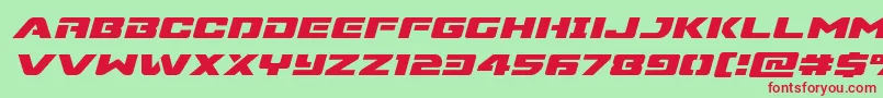 Supercommandoexpandital Font – Red Fonts on Green Background