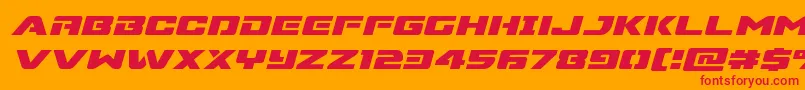 Supercommandoexpandital Font – Red Fonts on Orange Background