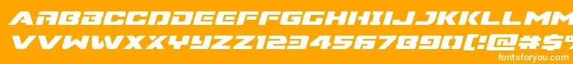 Supercommandoexpandital Font – White Fonts on Orange Background