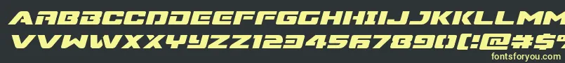 Supercommandoexpandital Font – Yellow Fonts on Black Background