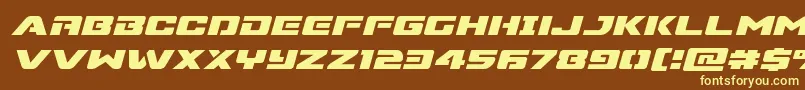 Supercommandoexpandital Font – Yellow Fonts on Brown Background