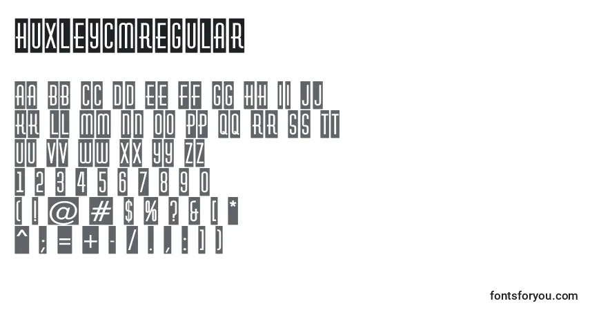 Schriftart HuxleycmRegular – Alphabet, Zahlen, spezielle Symbole