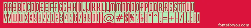 HuxleycmRegular Font – Green Fonts on Red Background