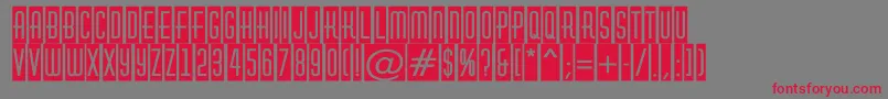 HuxleycmRegular Font – Red Fonts on Gray Background