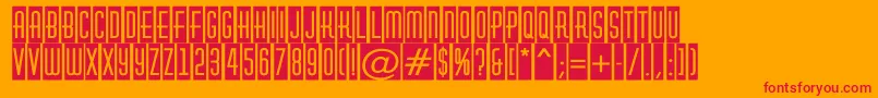 HuxleycmRegular Font – Red Fonts on Orange Background