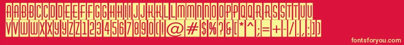 HuxleycmRegular Font – Yellow Fonts on Red Background