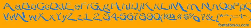 Warprnd-Schriftart – Blaue Schriften auf orangefarbenem Hintergrund