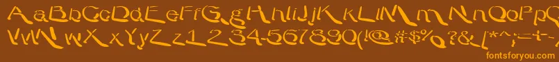 Warprnd Font – Orange Fonts on Brown Background