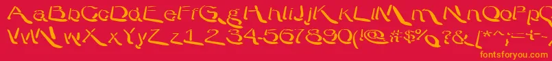 Warprnd Font – Orange Fonts on Red Background