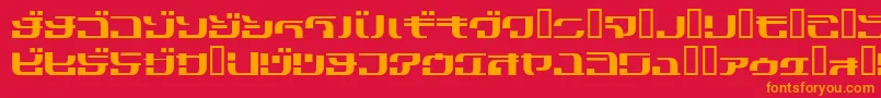 フォントCobra3Kn – 赤い背景にオレンジの文字