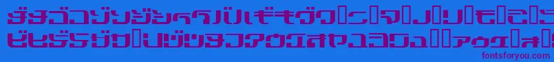 Cobra3Kn-Schriftart – Violette Schriften auf blauem Hintergrund