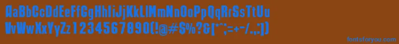 フォントRubicNormal – 茶色の背景に青い文字