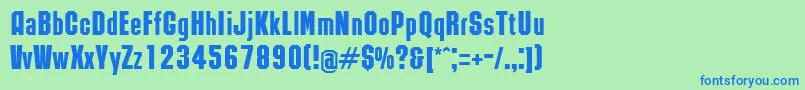 RubicNormal Font – Blue Fonts on Green Background