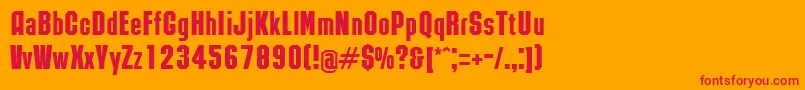 RubicNormal Font – Red Fonts on Orange Background