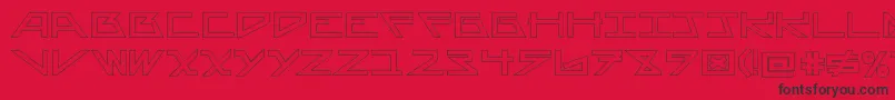 AsteriskHollowbold-Schriftart – Schwarze Schriften auf rotem Hintergrund