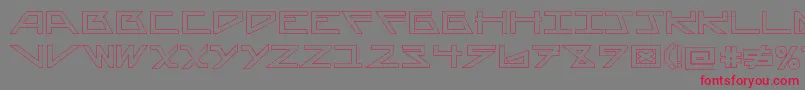 フォントAsteriskHollowbold – 赤い文字の灰色の背景